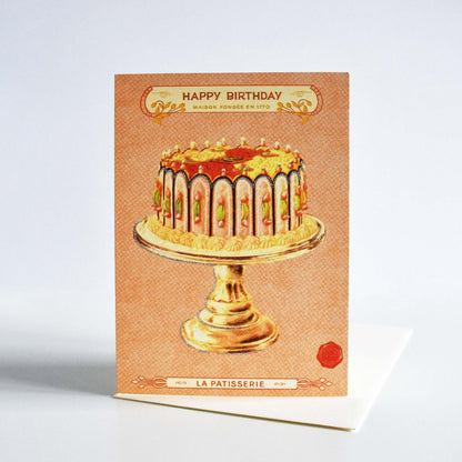 Cavallini&Co. ビンテージポストカード LA PATISSERIE Cake Happy Birthday
