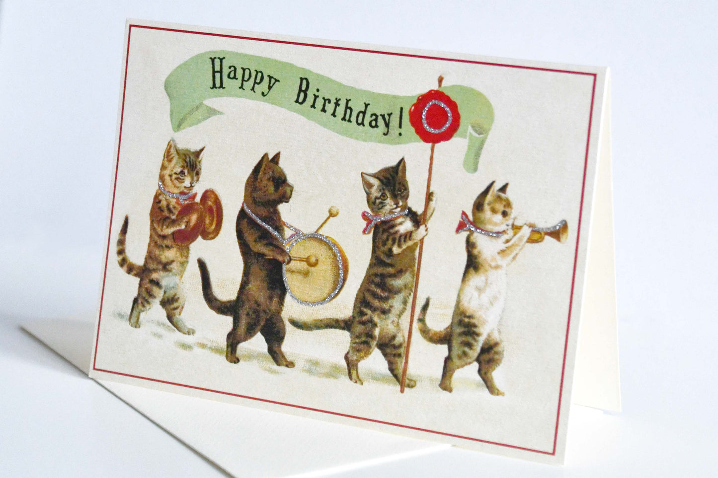 Cavallini&Co. ビンテージポストカード Cat Parade Happy Birthday