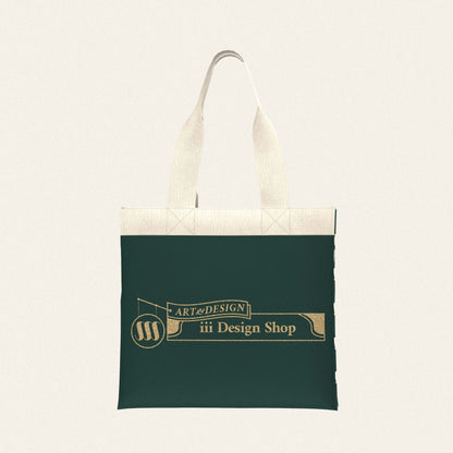 iii Original Logo Tote Bag - Dark Green x Gold